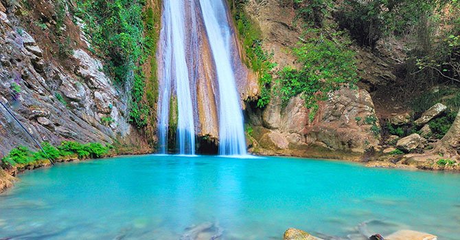 neda waterfalls in zaharo of peloponnese 1 - Пелопоннес